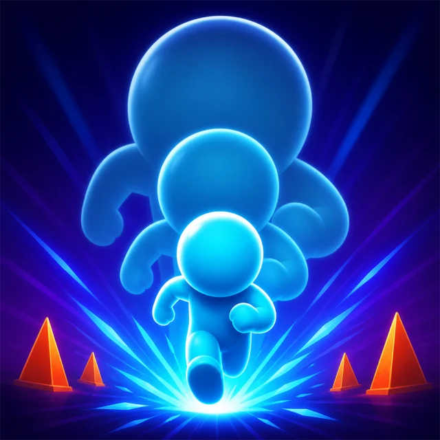 Get Small app icon with four shrinking blue contestants
