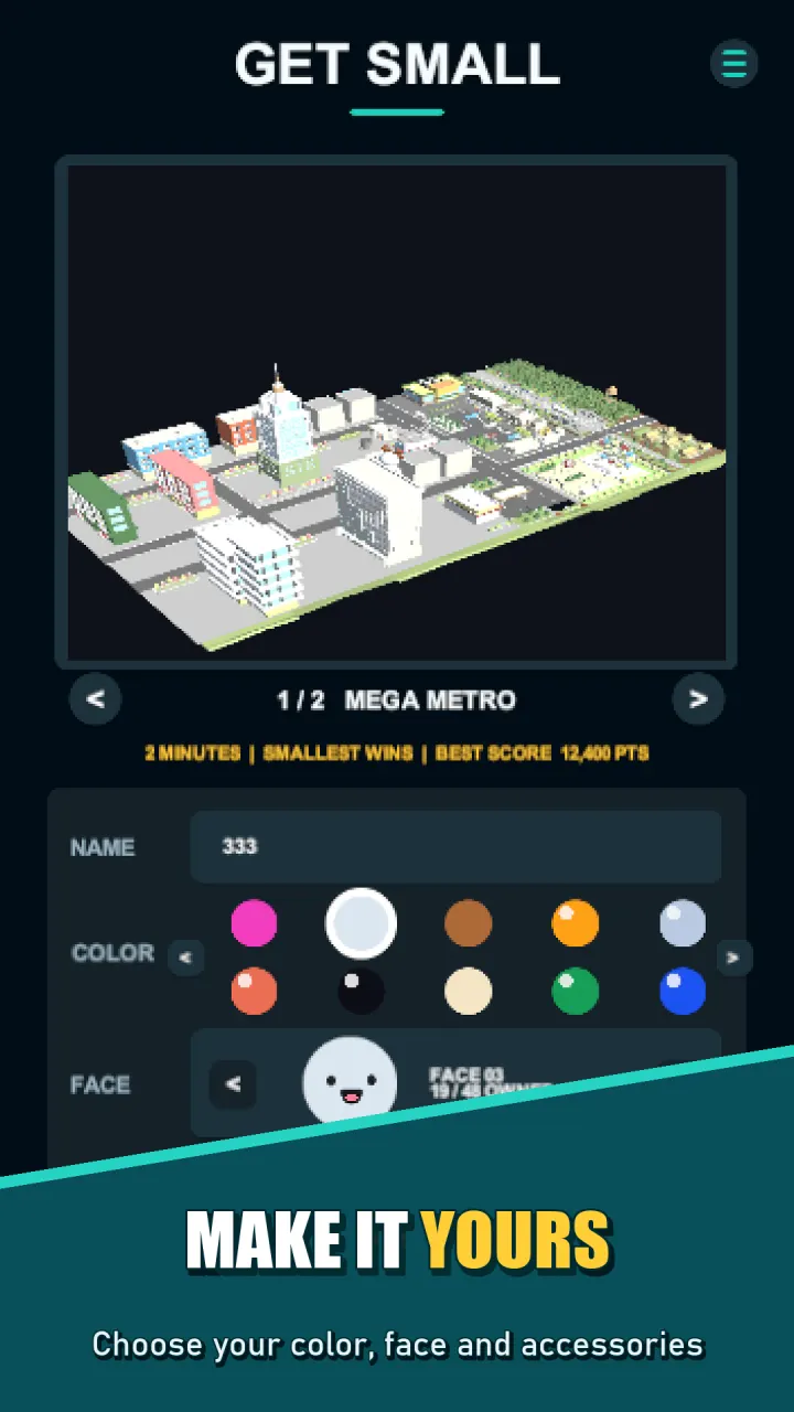 Get Small home screen with character customization